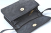 Authentic Ferragamo Leather Shoulder Cross Body Bag Purse Black H3580