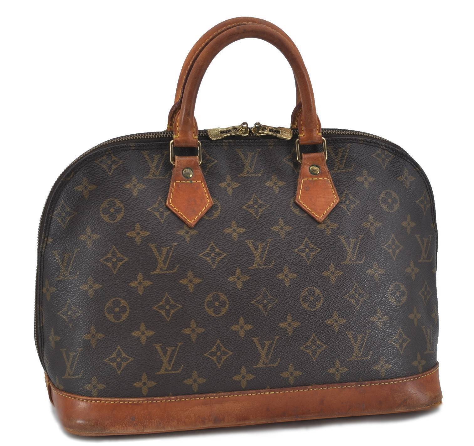 Authentic LOUIS VUITTON Monogram Alma Hand Bag M51130 LV H3589