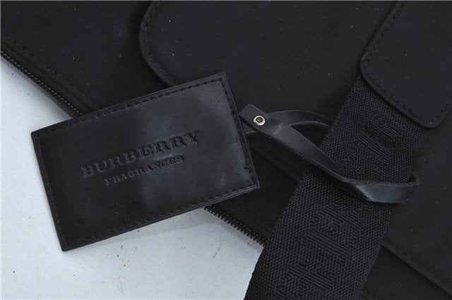 Authentic BURBERRY Nylon Leather Travel Bag Black H3591