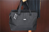 Authentic BURBERRY Nylon Leather Travel Bag Black H3591