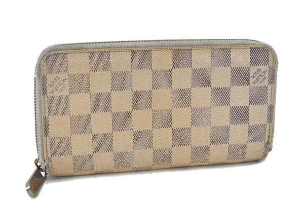 Authentic LOUIS VUITTON Damier Azur Zippy Wallet Long Purse N60019 LV H3715