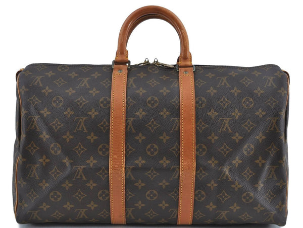 Authentic LOUIS VUITTON Monogram Keepall 45 Boston Bag M41428 LV H3726