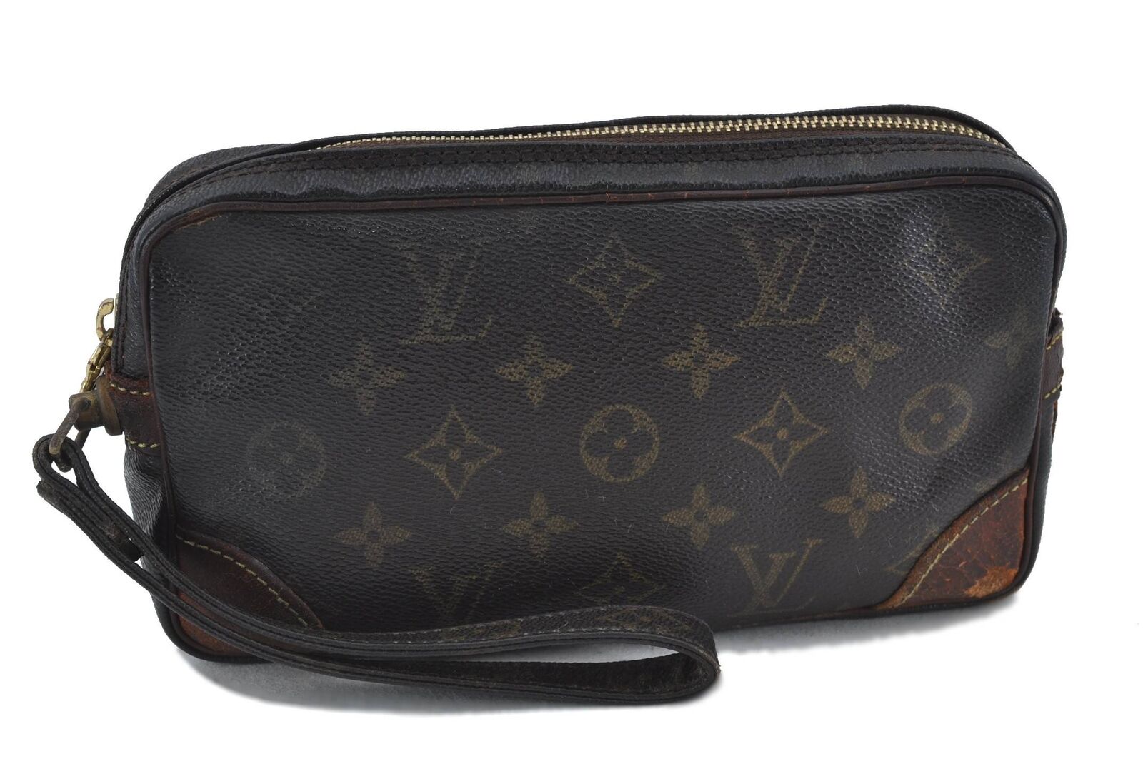 Auth LOUIS VUITTON Monogram Marly Dragonne PM Clutch Hand Bag M51827 LV H3738