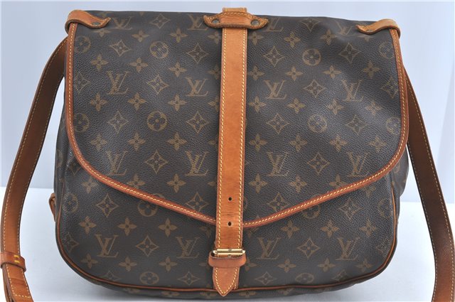 Authentic Louis Vuitton Monogram Saumur 35 Shoulder Cross Bag M42254 LV H3765