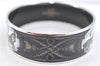 Authentic HERMES Email GM Bangle Tassel Horse Motif Purple Gray H3779