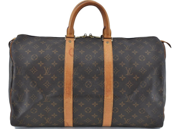 Authentic LOUIS VUITTON Monogram Keepall 45 Boston Bag M41428 LV H3782