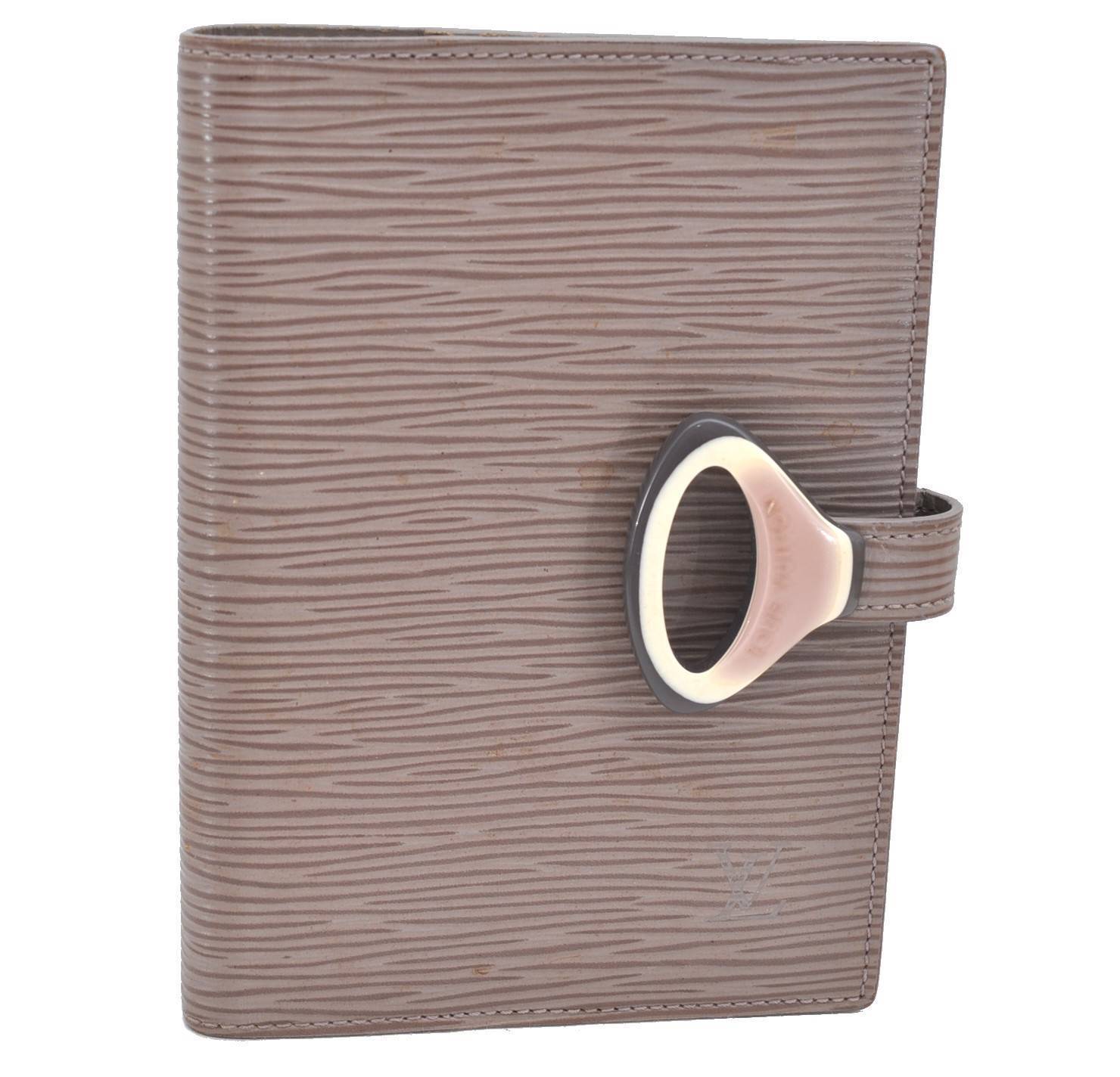 Authentic LOUIS VUITTON Epi Agenda PM Notebook Cover Gray LV H3783