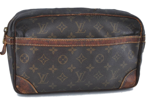 Authentic LOUIS VUITTON Monogram Compiegne 28 Clutch Hand Bag M51845 LV H3863