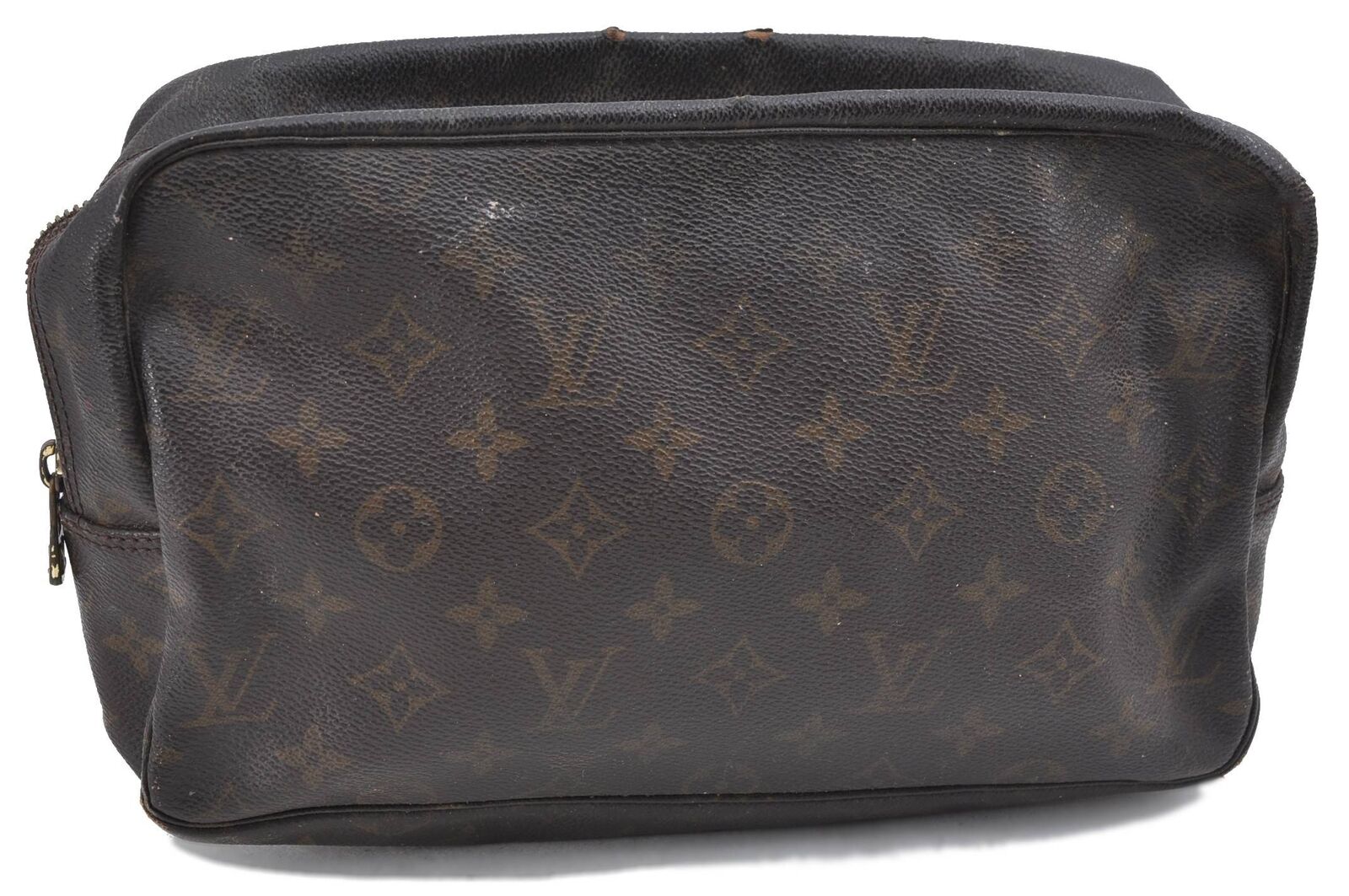 Auth LOUIS VUITTON Monogram Trousse Toilette 28 Clutch Bag M47522 Junk H3891