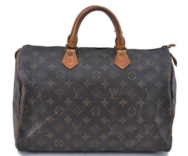 Authentic LOUIS VUITTON Monogram Speedy 35 Hand Bag M41524 LV H3898