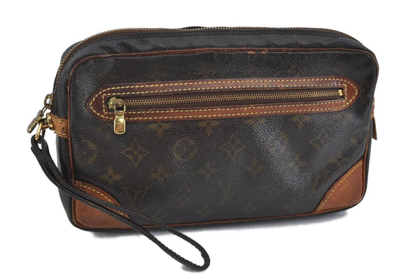 Auth LOUIS VUITTON Monogram Marly Dragonne GM Clutch Hand Bag M51825 LV H3919