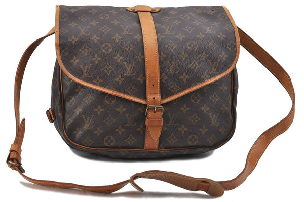 Auth LOUIS VUITTON Monogram Saumur 35 Shoulder Clutch Bag M42254 LV Junk H3926
