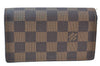 Auth Louis Vuitton Damier Porte Monnaie Billets Tresor Wallet N61730 LV H3958