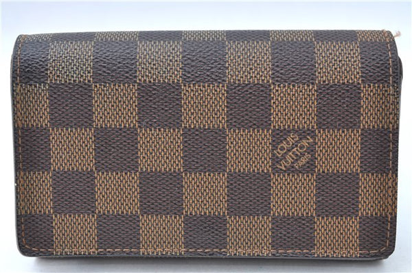 Auth Louis Vuitton Damier Porte Monnaie Billets Tresor Wallet N61730 LV H3958