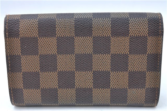 Auth Louis Vuitton Damier Porte Monnaie Billets Tresor Wallet N61730 LV H3958