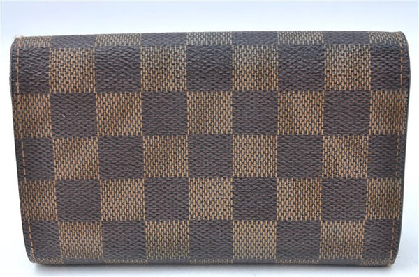 Auth Louis Vuitton Damier Porte Monnaie Billets Tresor Wallet N61730 LV H3958