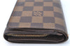 Auth Louis Vuitton Damier Porte Monnaie Billets Tresor Wallet N61730 LV H3958