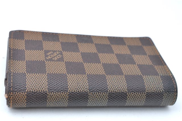 Auth Louis Vuitton Damier Porte Monnaie Billets Tresor Wallet N61730 LV H3958