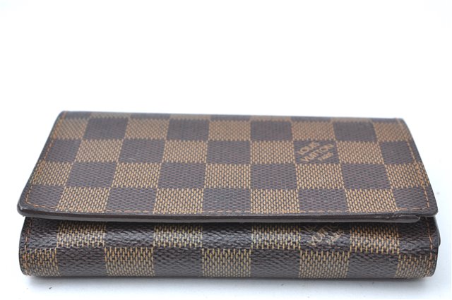 Auth Louis Vuitton Damier Porte Monnaie Billets Tresor Wallet N61730 LV H3958