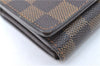 Auth Louis Vuitton Damier Porte Monnaie Billets Tresor Wallet N61730 LV H3958