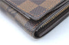Auth Louis Vuitton Damier Porte Monnaie Billets Tresor Wallet N61730 LV H3958