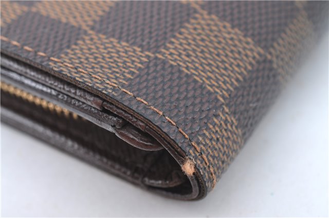 Auth Louis Vuitton Damier Porte Monnaie Billets Tresor Wallet N61730 LV H3958