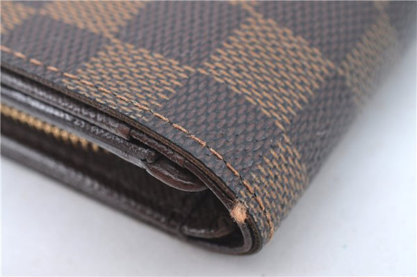 Auth Louis Vuitton Damier Porte Monnaie Billets Tresor Wallet N61730 LV H3958