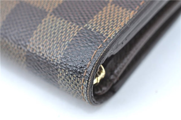 Auth Louis Vuitton Damier Porte Monnaie Billets Tresor Wallet N61730 LV H3958