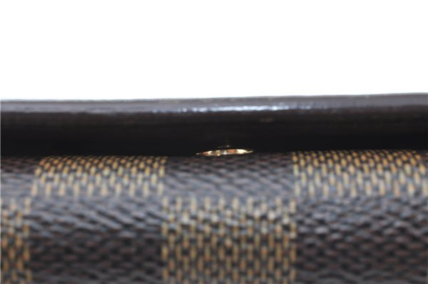 Auth Louis Vuitton Damier Porte Monnaie Billets Tresor Wallet N61730 LV H3958