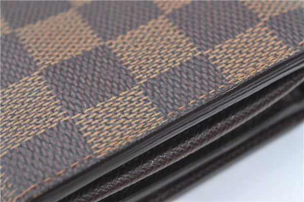 Auth Louis Vuitton Damier Porte Monnaie Billets Tresor Wallet N61730 LV H3958