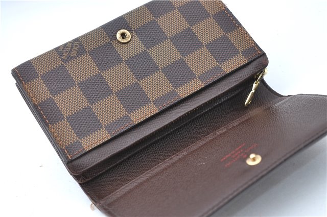 Auth Louis Vuitton Damier Porte Monnaie Billets Tresor Wallet N61730 LV H3958