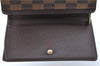 Auth Louis Vuitton Damier Porte Monnaie Billets Tresor Wallet N61730 LV H3958