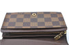 Auth Louis Vuitton Damier Porte Monnaie Billets Tresor Wallet N61730 LV H3958