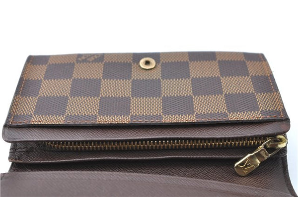 Auth Louis Vuitton Damier Porte Monnaie Billets Tresor Wallet N61730 LV H3958