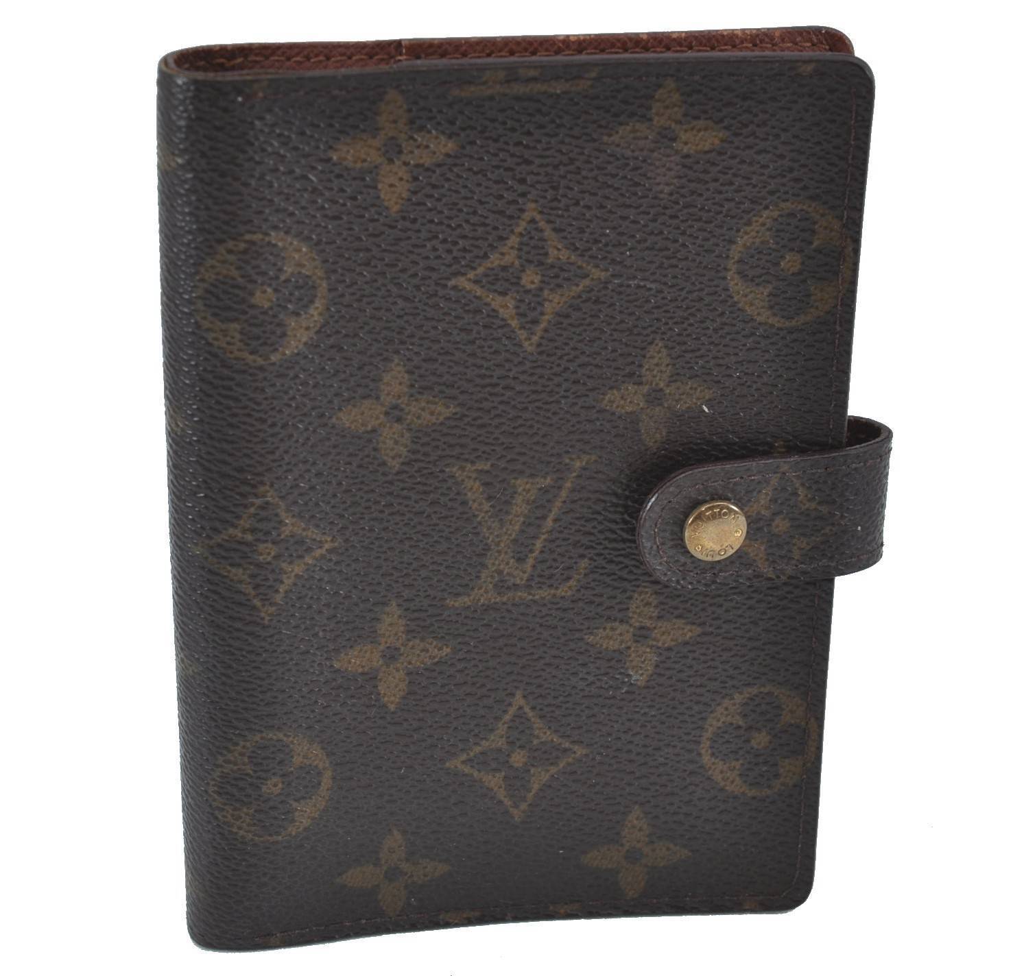 Authentic LOUIS VUITTON Monogram Agenda PM Notebook Cover R20005 LV H3975