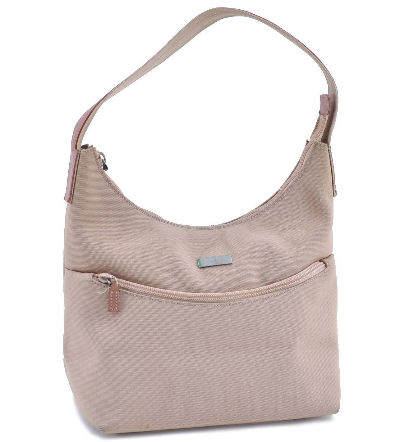 Authentic GUCCI Shoulder Hand Bag Canvas Leather 76478 Pink Beige H4024