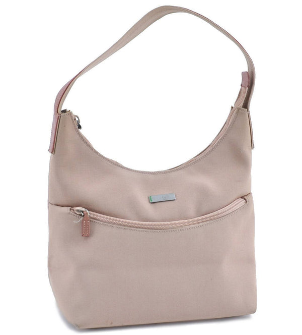 Authentic GUCCI Shoulder Hand Bag Canvas Leather 76478 Pink Beige H4024