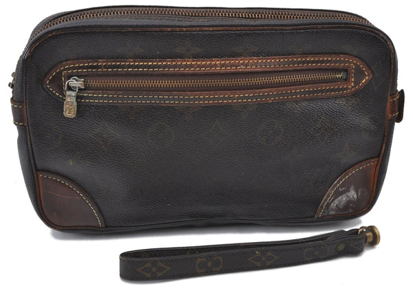 Auth LOUIS VUITTON Monogram Marly Dragonne GM Clutch Hand Bag M51825 Junk H4060