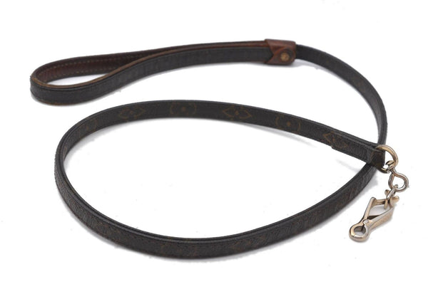 Authentic LOUIS VUITTON Monogram Leash Baxter MM Dog Lead M58056 LV H4061