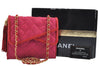 Authentic CHANEL Raffia Tassel Chain Shoulder Cross Body Bag Pink Box H4118