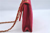 Authentic CHANEL Raffia Tassel Chain Shoulder Cross Body Bag Pink Box H4118