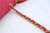 Authentic CHANEL Raffia Tassel Chain Shoulder Cross Body Bag Pink Box H4118