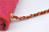 Authentic CHANEL Raffia Tassel Chain Shoulder Cross Body Bag Pink Box H4118