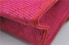 Authentic CHANEL Raffia Tassel Chain Shoulder Cross Body Bag Pink Box H4118