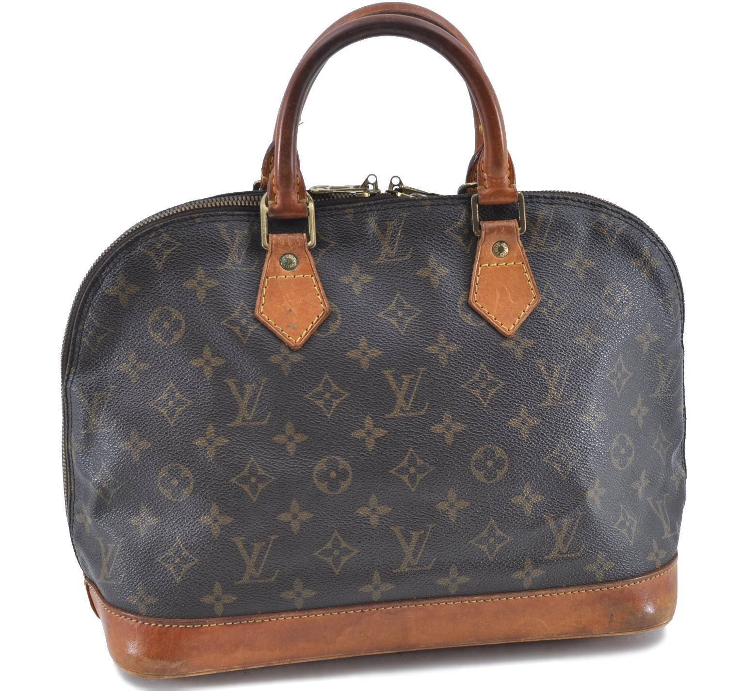 Authentic LOUIS VUITTON Monogram Alma Hand Bag M51130 LV H4163