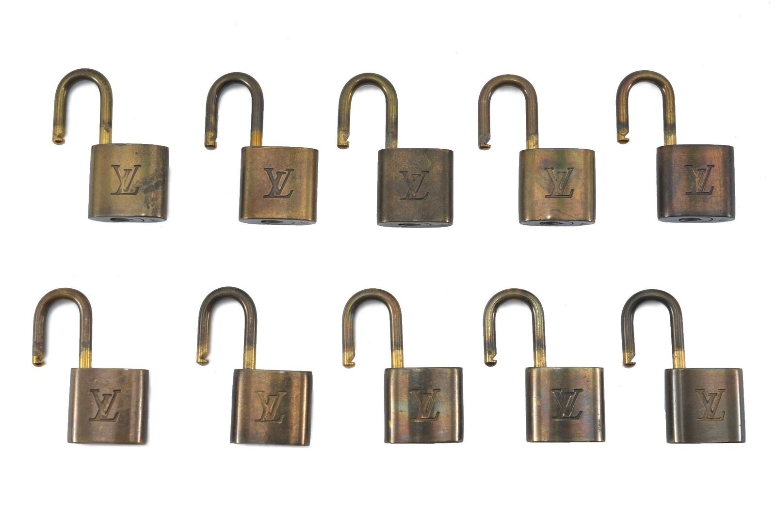 Authentic LOUIS VUITTON Padlock Gold 10Set LV H4181