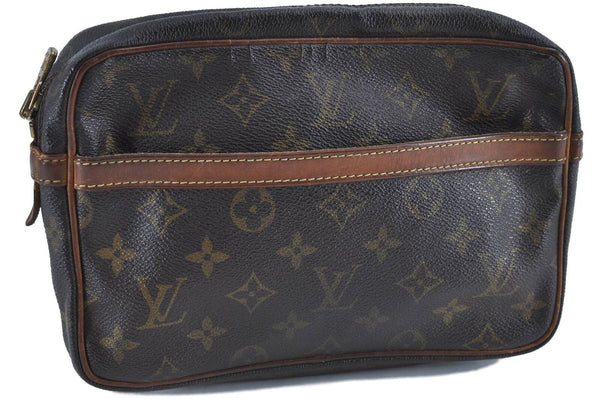 Authentic LOUIS VUITTON Monogram Compiegne 23 Clutch Hand Bag M51847 LV H4183