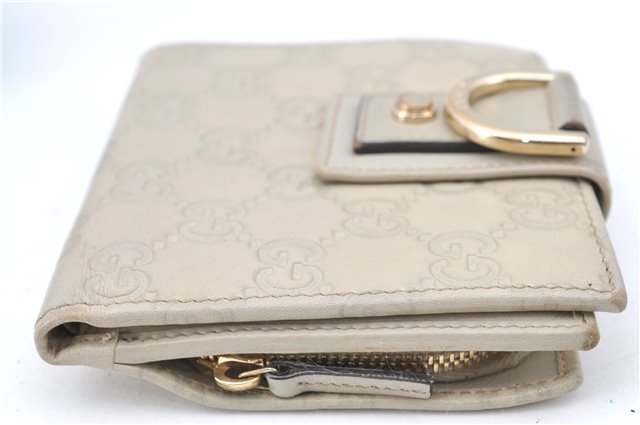 Authentic GUCCI Guccissima Abbey Bifold Wallet Purse Leather 154255 Ivory H4192