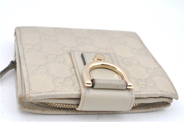 Authentic GUCCI Guccissima Abbey Bifold Wallet Purse Leather 154255 Ivory H4192