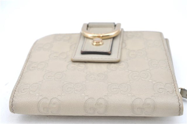 Authentic GUCCI Guccissima Abbey Bifold Wallet Purse Leather 154255 Ivory H4192